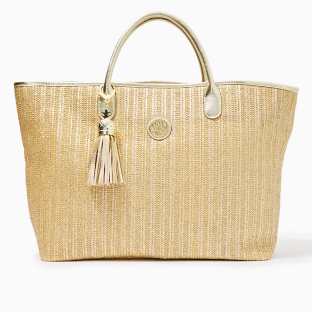 NWT! Lilly Pulitzer Bristole straw tote